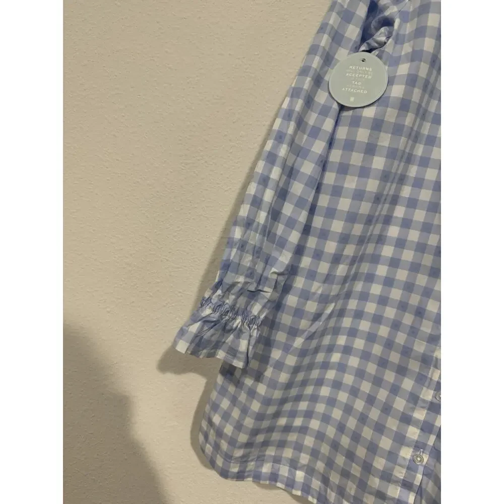 Hill House The Colette Dress Blue Jacquard Check Size Small NWT - Picture 9 of 12
